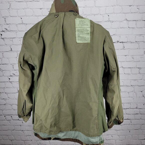 US Army Camo Cold Weather Field Jacket Zip Snap Military Army Medium M - Picture 6 of 14